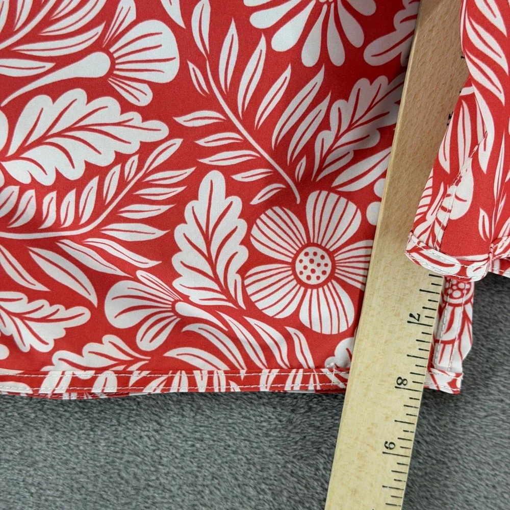 Fair Harbor Swim Trunks Men L The Anchor Red Floral BreezeKnit Liner EUC